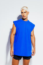 Load image into Gallery viewer, BLUE SLEEVELESS LONG T-SHIRT
