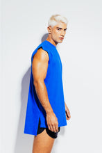 Load image into Gallery viewer, BLUE SLEEVELESS LONG T-SHIRT
