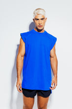 Load image into Gallery viewer, BLUE SLEEVELESS LONG T-SHIRT
